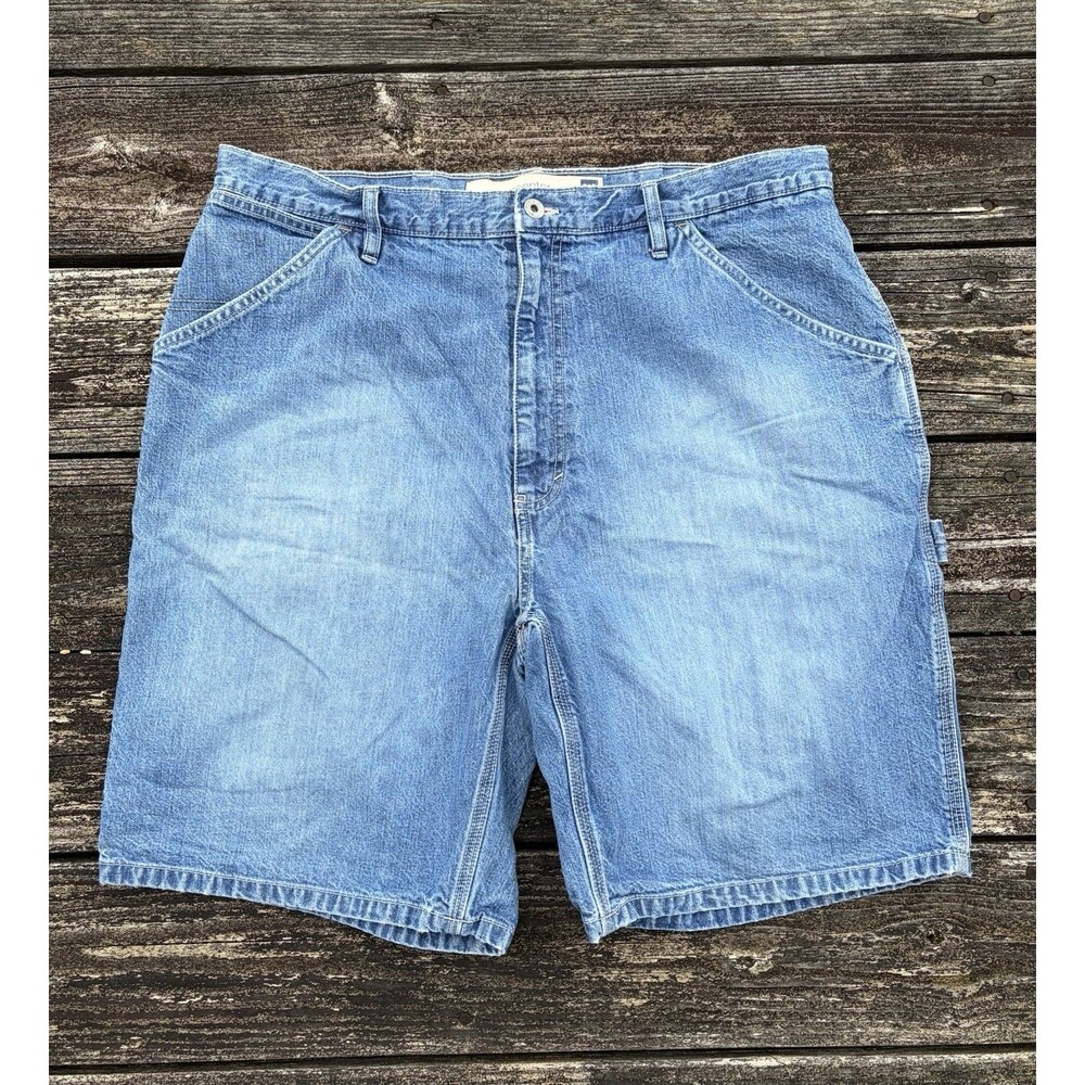 Vintage Y2K Gap Carpenter Blue Denim Baggy Loop Jorts Shorts Sz 38